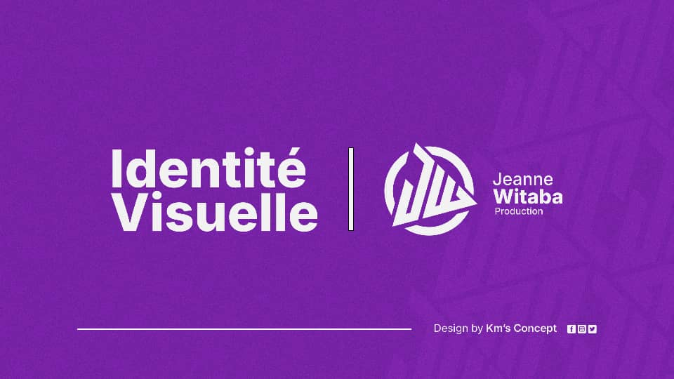 Présentation de l’identité visuelle de Jeanne Witaba Production, logo blanc sur fond violet.